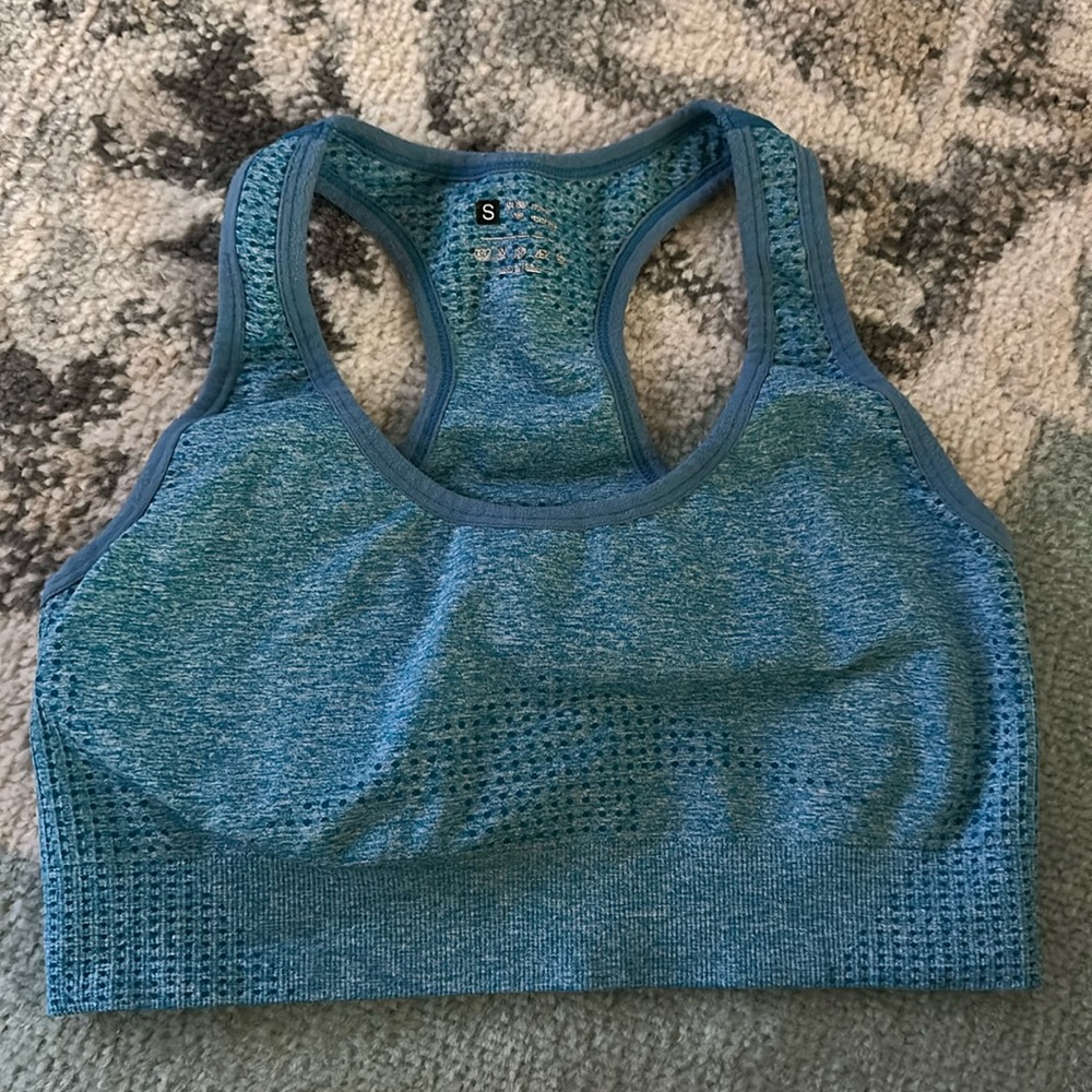 Blue sports bra